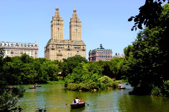 View of the San Remo  across the Lake in Central Park