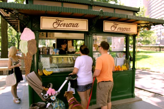 Nostalgic gelato shop near south entrance of Central Park